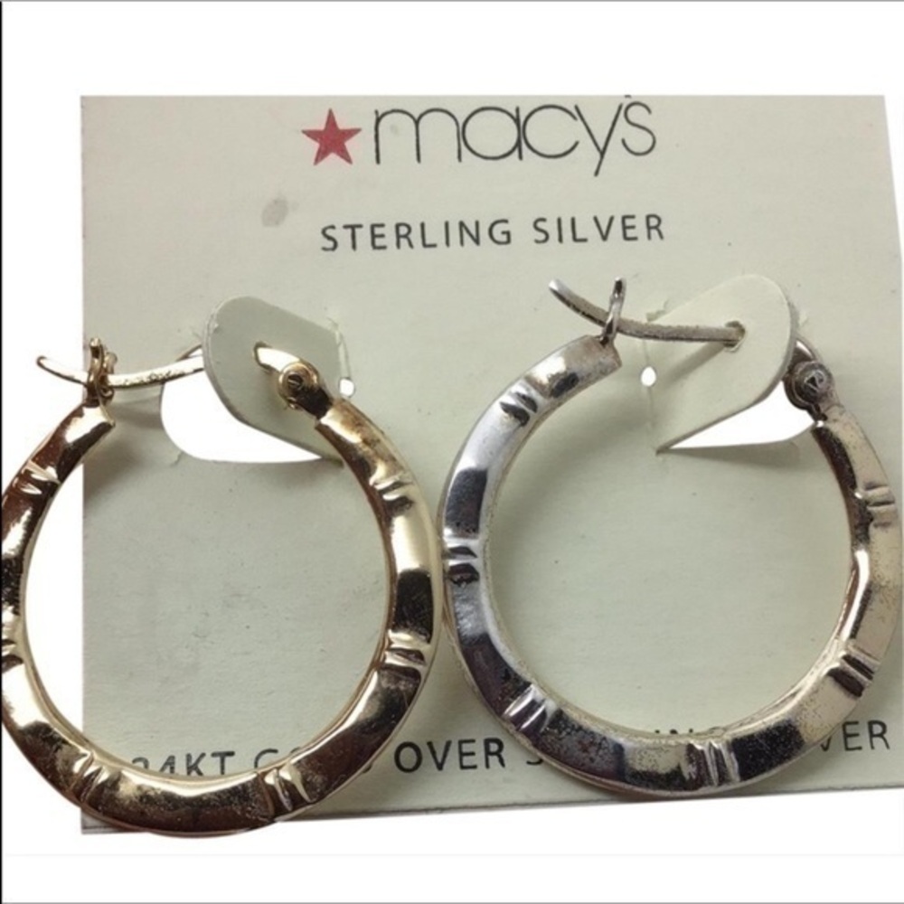 - Sterling silver hoop earrings